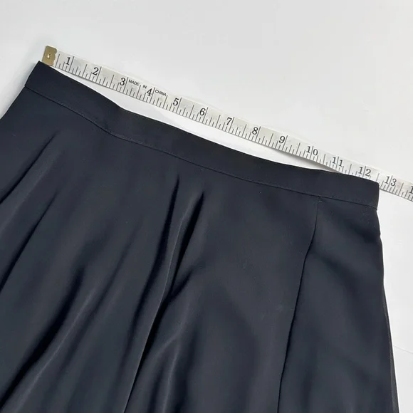 Vintage A.J. Bari by Kay Unger Chiffon Midi Skirt Black 6 S/XS Made in Korea - Picture 9 of 9